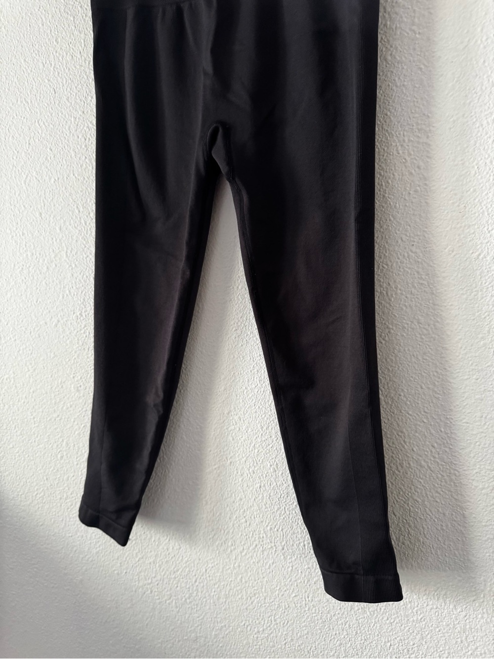 Anybody Black High-Waist Athleisure Leggings Ribbed Detail XL Minimalist Chic - Picture 3 of 13